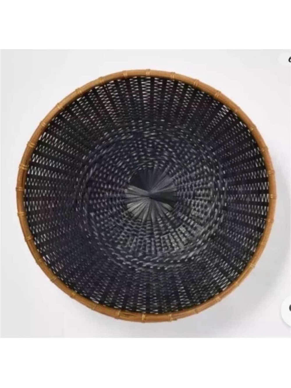 Studio McGee Round Bamboo Woven Bowl Black and Tan 15.75” H - Picture 9 of 9